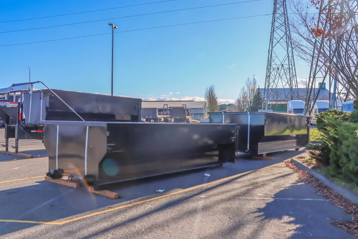 Roll-off dumpster ready for waste disposal at job site for 3 Yard Dumpster Rental in Lake Arbor